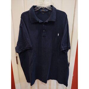 Polo Ralph Lauren 2XLT Stretch Mesh Mens Shirt Navy Blue Pony Golf Short Sleeve